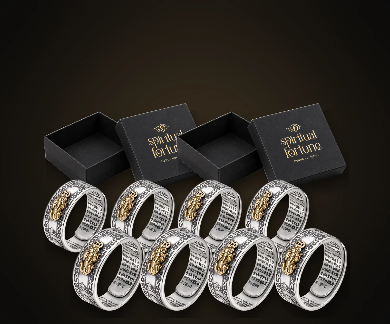 El combo 8 Anillos Pixiu de el Anillo Pixiu