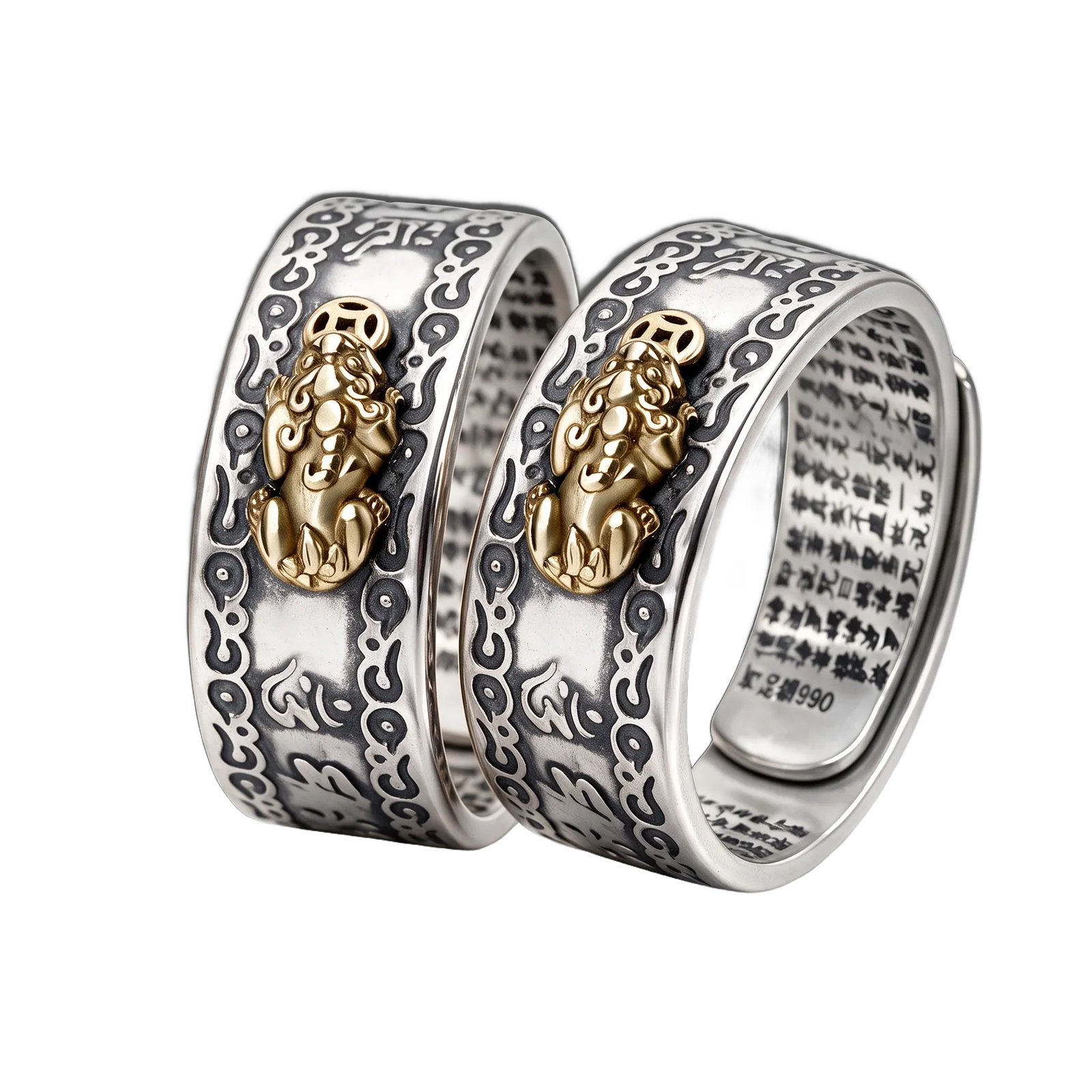 Los 2 Anillos Pixiu, uno junto al otro